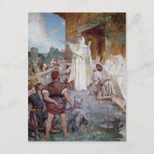 St. Genevieve Calming the Parisians Vykort
