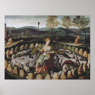 St. Genevieve som bevakar henne flock Poster