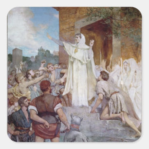 St. Genevieve som lugnar Parisiansen Fyrkantigt Klistermärke