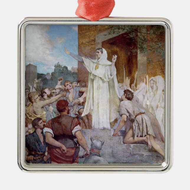 St. Genevieve som lugnar Parisiansen Julgransprydnad Metall (Framsidan)