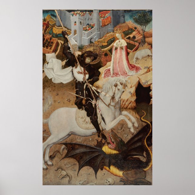 St. George and The Dragon by Bernat Martorell Poster (Framsidan)