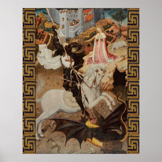 St. George and The Dragon by Bernat Martorell Poster (Framsidan)