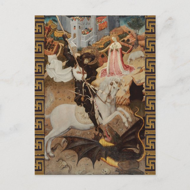 St. George and The Dragon by Bernat Martorell Vykort (Framsida)