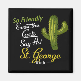 St George Cactus Funny Retro Magnet