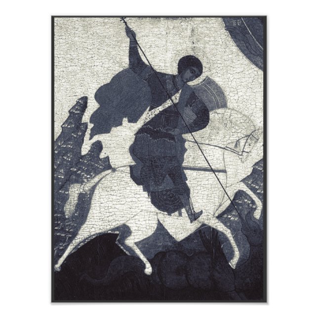 St George den segerrike östortodox ikonkonst Fototryck (Framsidan)