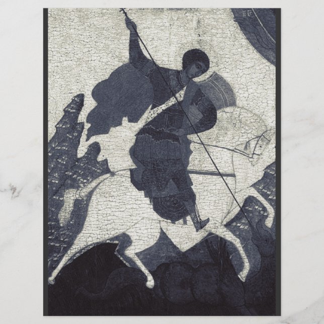 St George den segerrike östortodox ikonkonst Reklamblad (Framsidan)