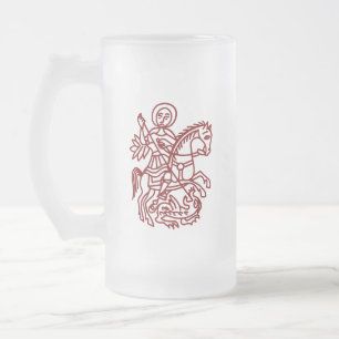 St George Drakon Jerusalem Kors Arv Tatuering Frostat Ölglas