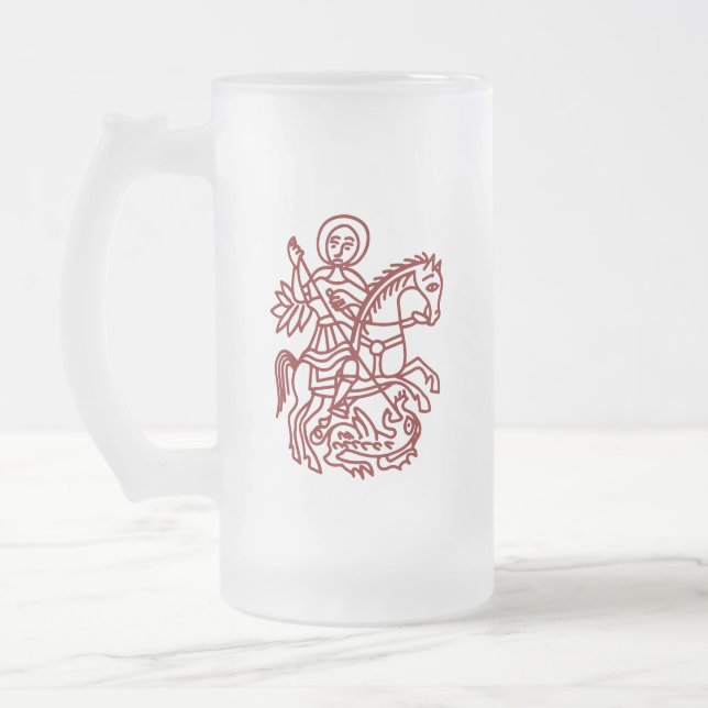 St George Drakon Jerusalem Kors Arv Tatuering Frostat Ölglas (Vänster)