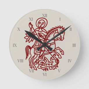 St George Drakon Jerusalem Kors Arv Tatuering Rund Klocka