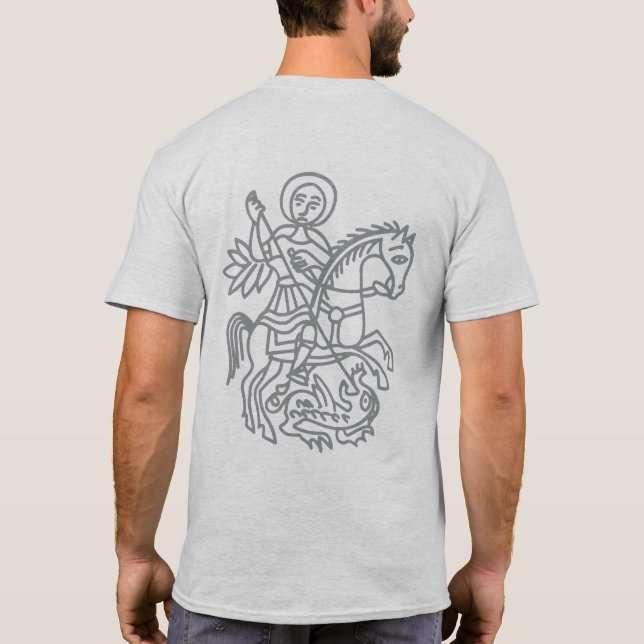 St George Drakon Jerusalem Kors Arv Tatuering T Shirt (Baksida)