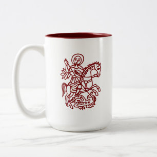 St George Drakon Jerusalem Kors Arv Tatuering Två-Tonad Mugg