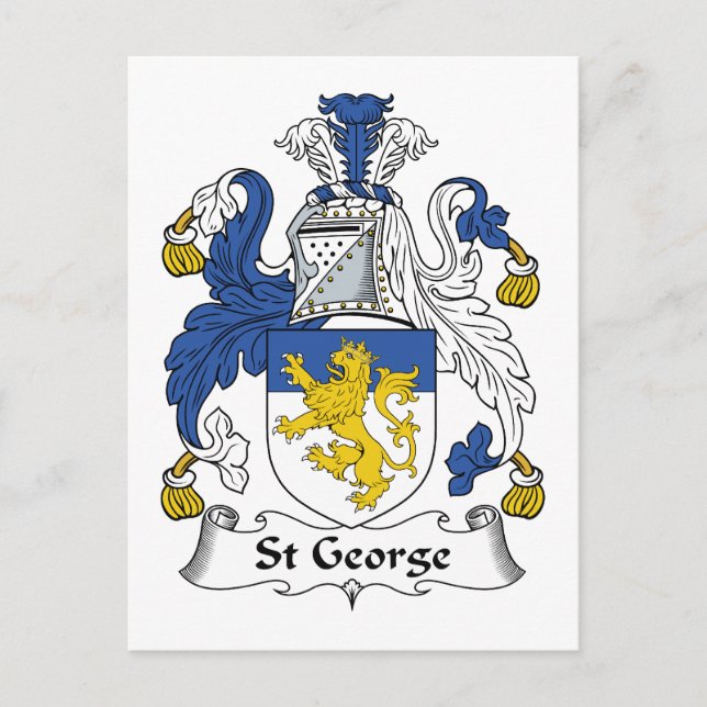 St George Family Crest Vykort (Framsida)