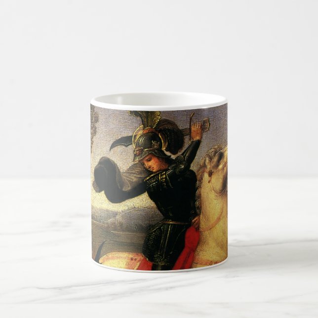 St. George Fighting the Dragon av Raphael Sanzio Kaffemugg (Center)
