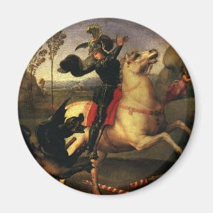 St. George Fighting the Dragon av Raphael Sanzio Magnet
