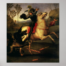 St. George Fighting the Dragon av Raphael Sanzio Poster