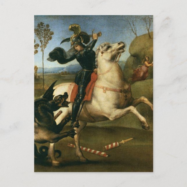 St George Fighting the Dragon Vykort (Framsida)