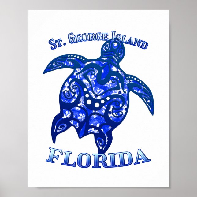 St. George Florida Vacation Tribal Turtle Poster (Framsidan)