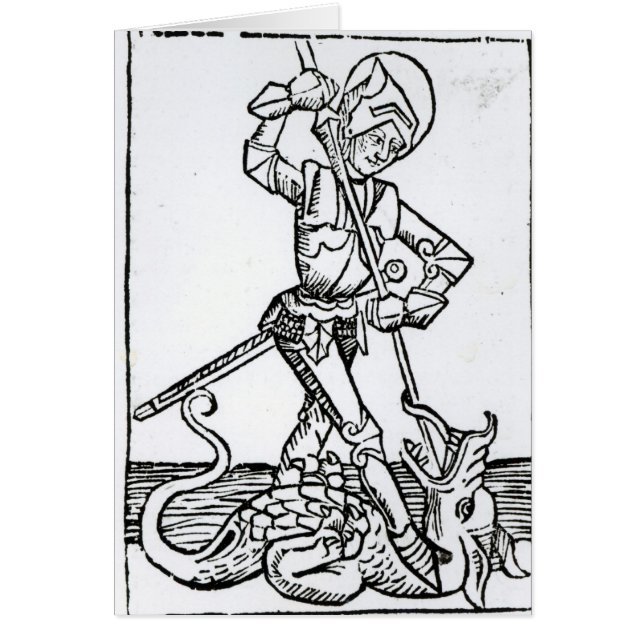 St George från 'Liberen Chronicarum Hälsningskort (Framsidan)