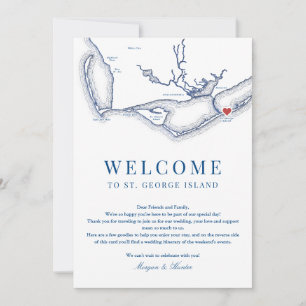 St. George Island FL Bröllop Välkomsthisterary Tack Kort
