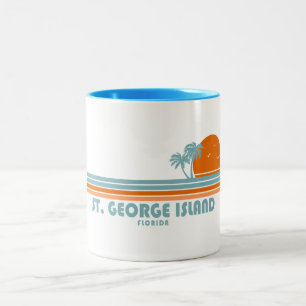 St. George Island Florida Sol Palmträd Två-Tonad Mugg