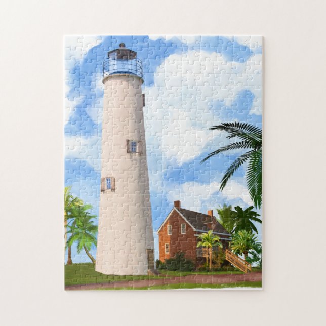 St. George Island Lighthouse - Florida Art Puzzle Pussel (Vertikal)