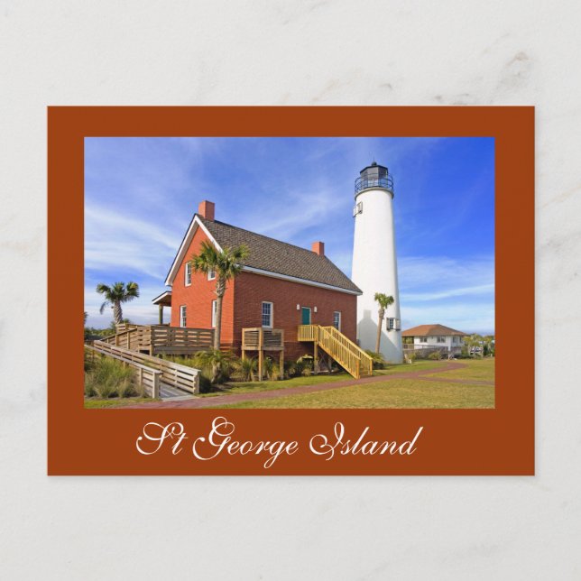 St George Island Lighthouse, Florida Vykort (Framsida)