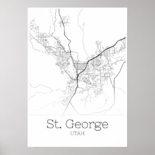 St. George Karta - Utah - City Karta Poster