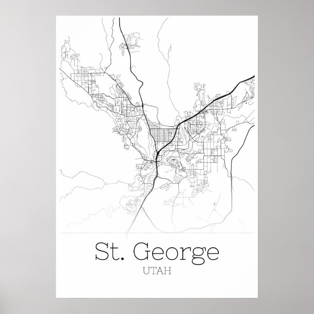 St. George Karta - Utah - City Karta Poster (Framsidan)