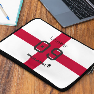 St George-korset England Patriotisk Anpassat Namn  Laptop Fodral
