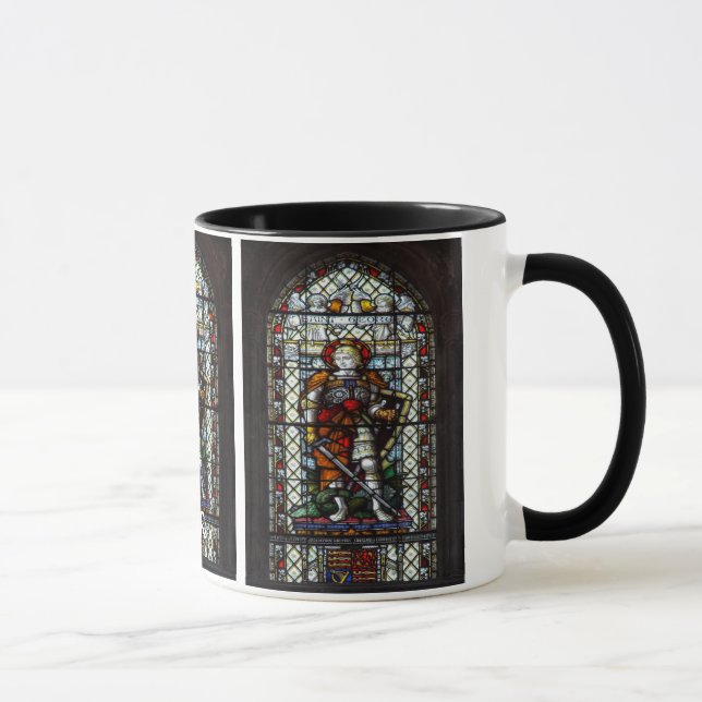 St George målat glassfönster - Monogram Mugg (Höger)