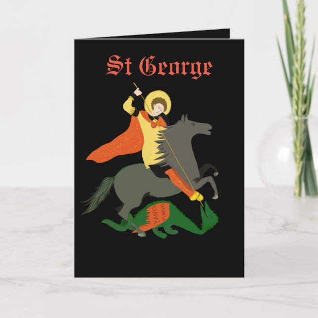 St George och den redigerbara draken Kort (Framsida)