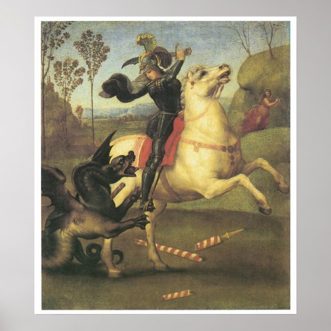 St. George och Dragon, 1505 Raphael Poster (Framsidan)
