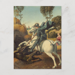 St. George och Dragon av Raphael Postcard Vykort