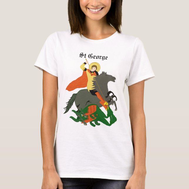 St George och Dragon Design Dam T-Shirt (Framsida)