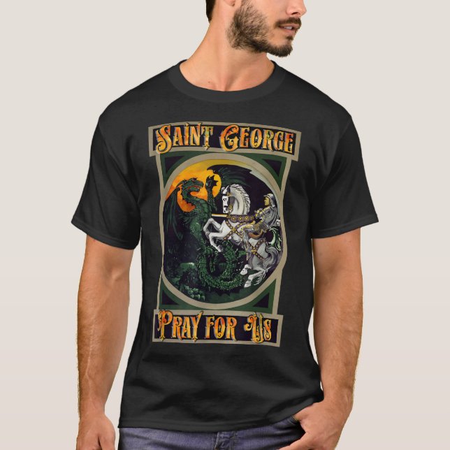 St. George och Dragon England Catholic Saints T Shirt (Framsida)