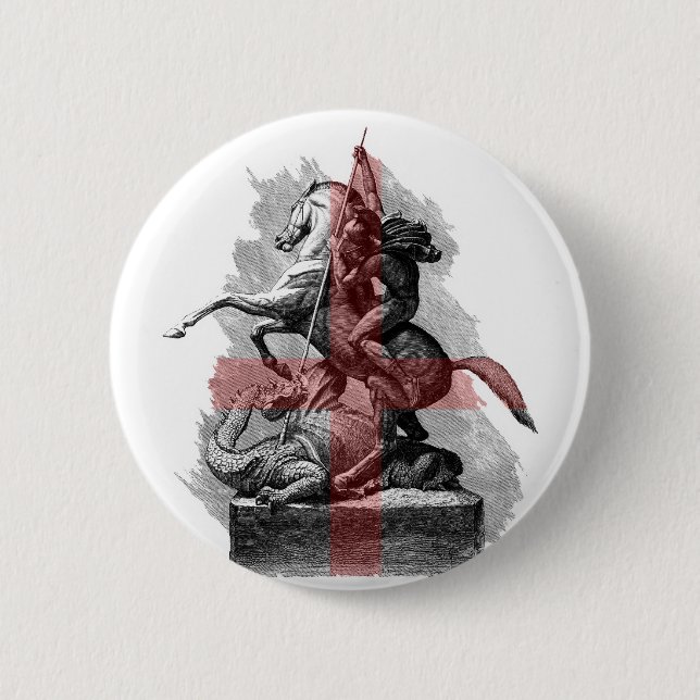St George och Dragon England Knapp (Framsida)