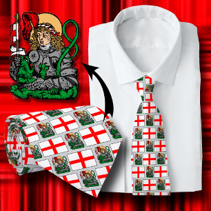 St. George och Dragon & English Flagga Mönster Slips