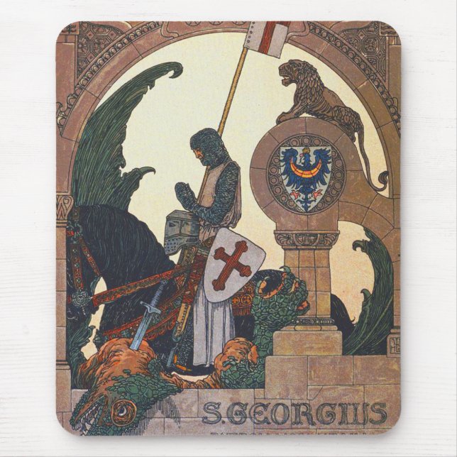St George och Dragon - Heinrich Lefler Musmatta (Framsidan)