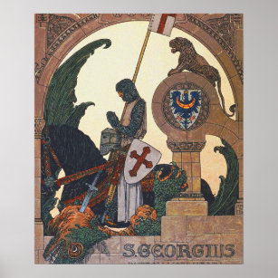 St George och Dragon - Heinrich Lefler Poster