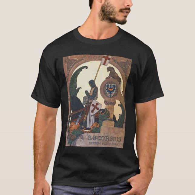 St George och Dragon - Heinrich Lefler T Shirt (Framsida)