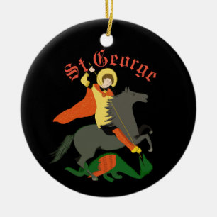 St George och Dragon Julgransprydnad Keramik
