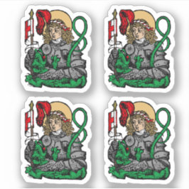 St. George och Dragon (Nürnberg) 4-uppåtriktad Sti Klistermärken