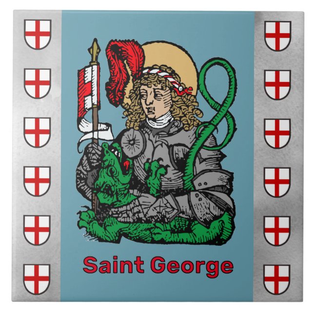 St. George och Dragon (Nürnberg) Ceramic Tile Kakelplatta (Framsidan)