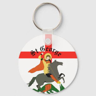 St George och Dragon och Kor vid St George Nyckelring