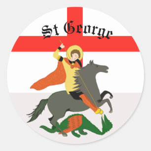 St George och Dragon och Kor vid St George Runt Klistermärke