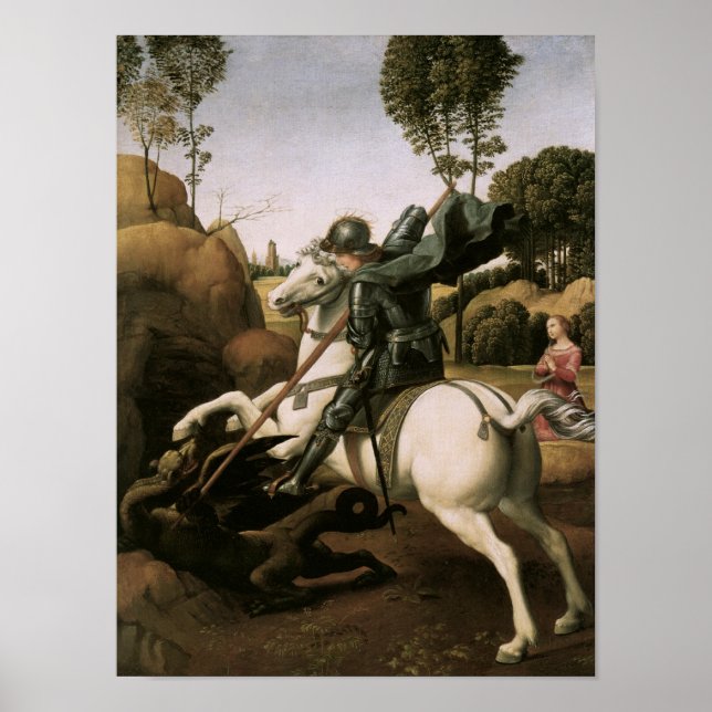 St. George och Dragon, Raphael Fine Art Poster (Framsidan)