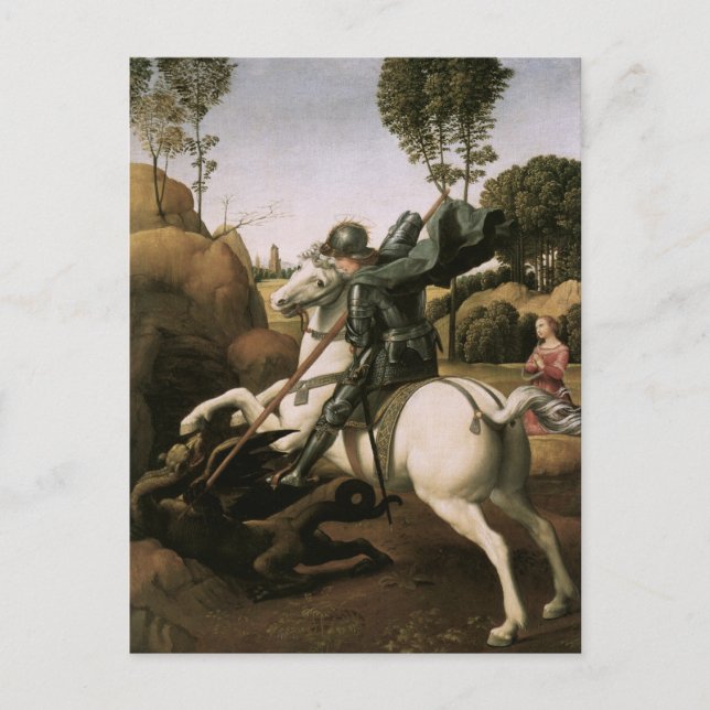 St. George och Dragon, Raphael Fine Art Vykort (Framsida)