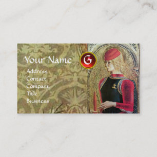 ST.GEORGE OCH DRAGON Red Ruby Monogram, Guld Damas Visitkort