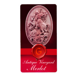 ST.GEORGE OCH DRAGON RED VAX SEAL MONOGRAM Vin Fraktsedel