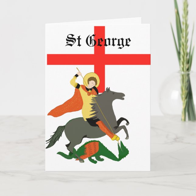 St George och Dragon redigerbara Kort (Framsida)